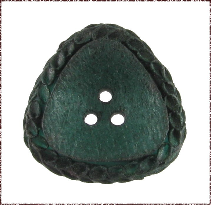 Vintage 3-Hole Mid-Century Plastic Button w/ Hot Tooled Border, Medium Size