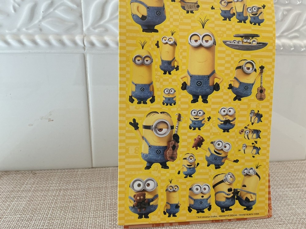 Despicable Me Minions Universal Studios Sticker Book 4 Sheets Total Pre-owned