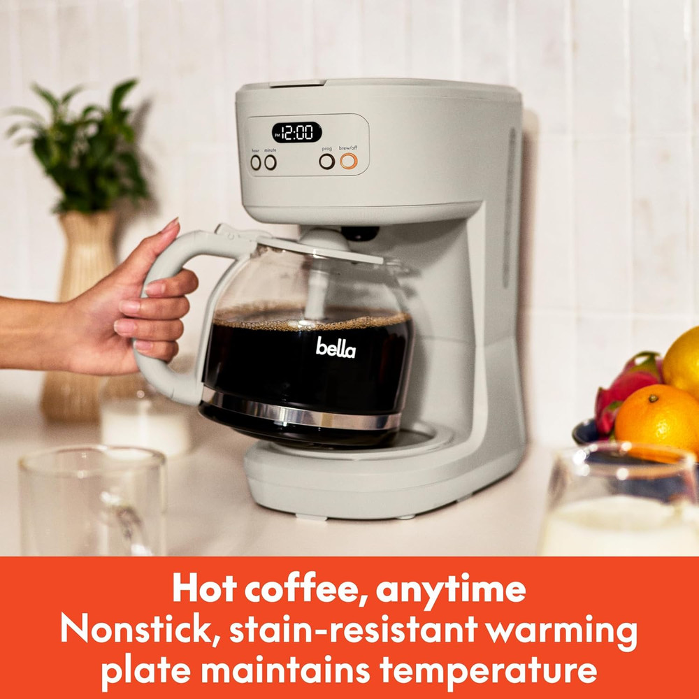 12 Cup Programmable Coffee Marker, Reusable Dishwasher Safe Accessories, Easy...