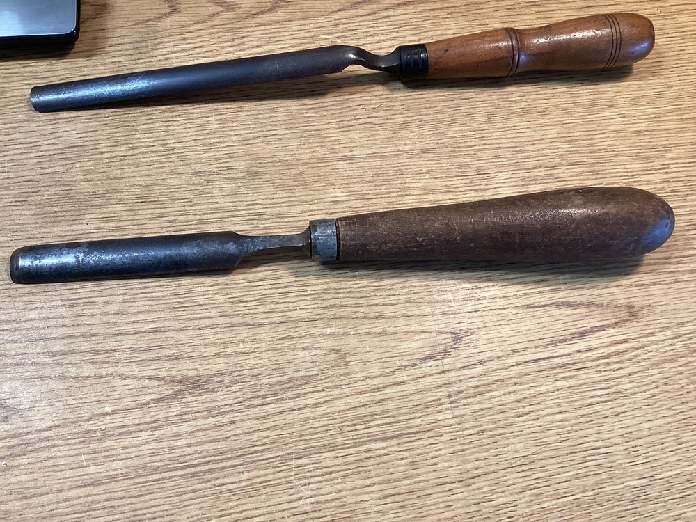 2 Antique L&I. J. White 1/2" And 3/4” Gouges 13” And 14” Long