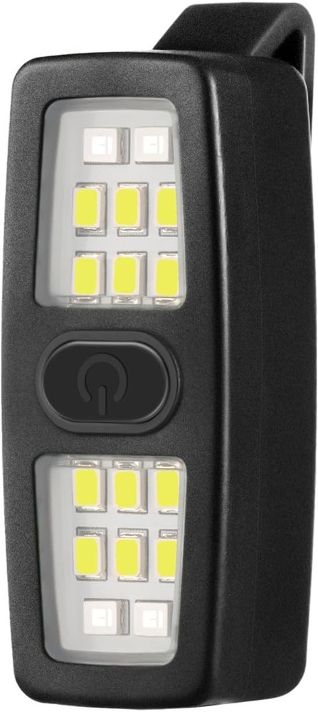 Small Rechargeable EDC Flashlight, Clip on Running Lights Mini, Black-1 PACK