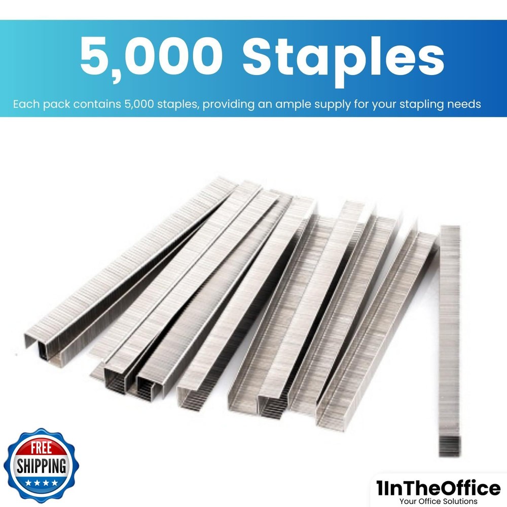 1InTheOffice Standard Staples, Staples for Stapler, Replacement Staples, 1/4"
