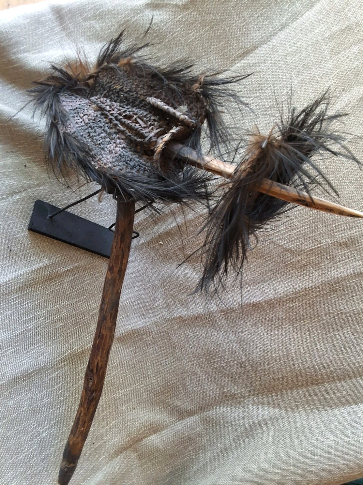 Papua New Guinea Bone Axe with Cassowary feathers - Ceremonial Dance