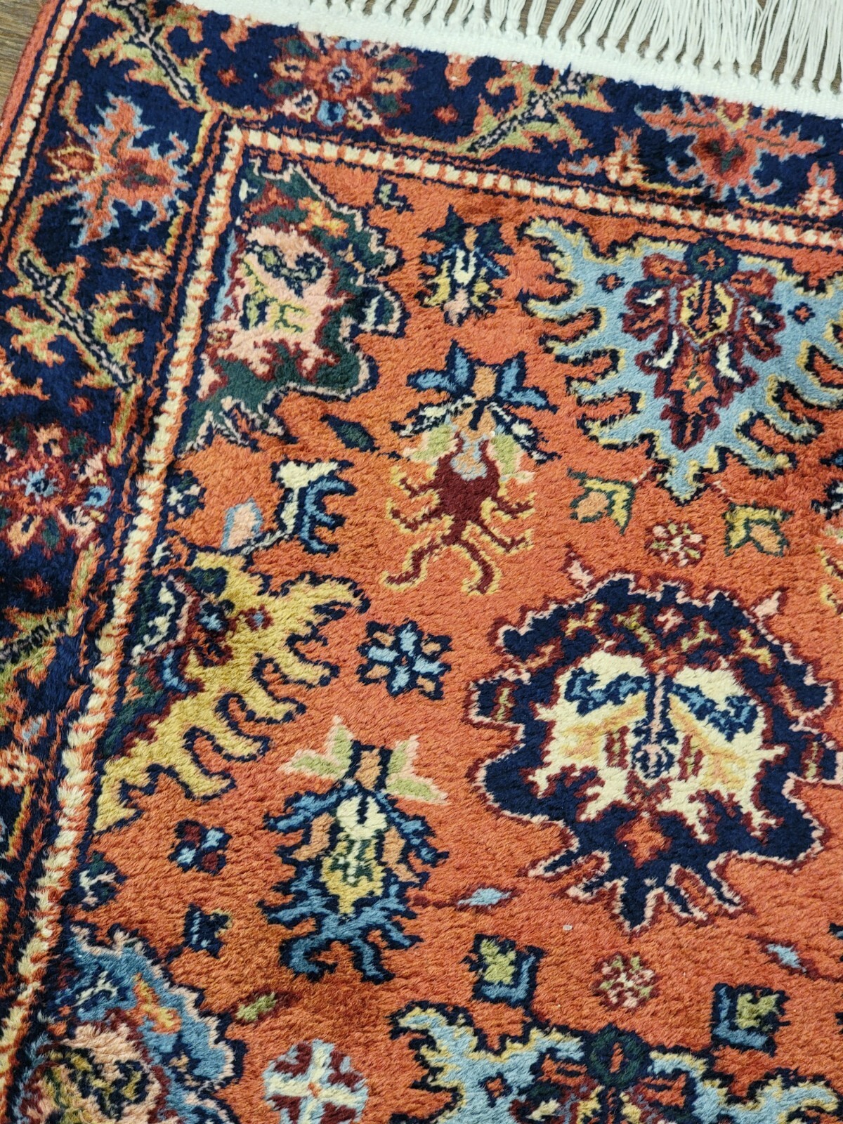 2'8×10ft Hand Knotted 100% Pure Wool Herize Design Runner Vintage Rub