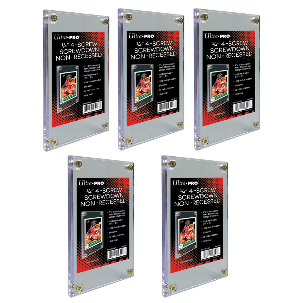 (5-Pack) Ultra Pro 4-Screw Screwdown Trading Card Holder Regular Non-Recessed