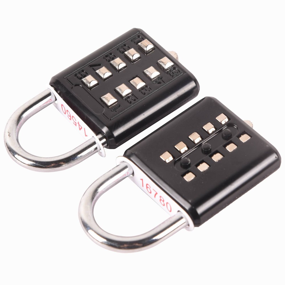 2PCS 10 Digit Combination Lock Push Button Padlock Cabinet Security Padlock