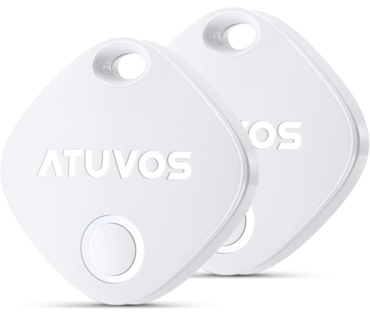 ATUVOS White  ATUVOS Luggage Tracker, Key Finder, Smart Bluetooth - 2 Pack