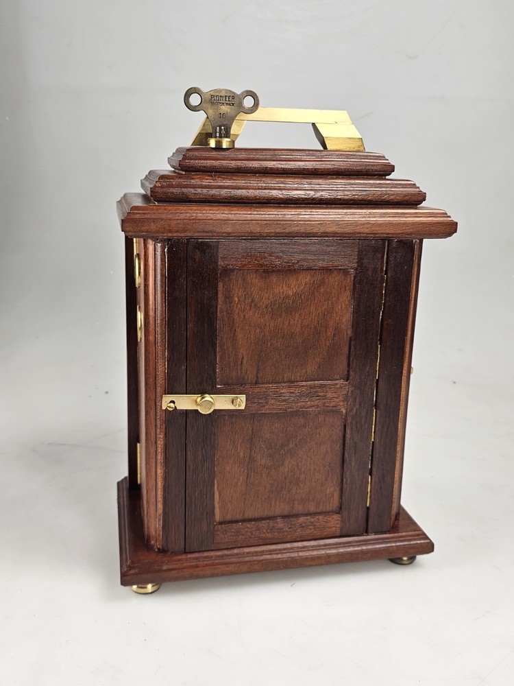 Rare Solid Oak 2 Bells Bracket Clock Chipping Sodbury