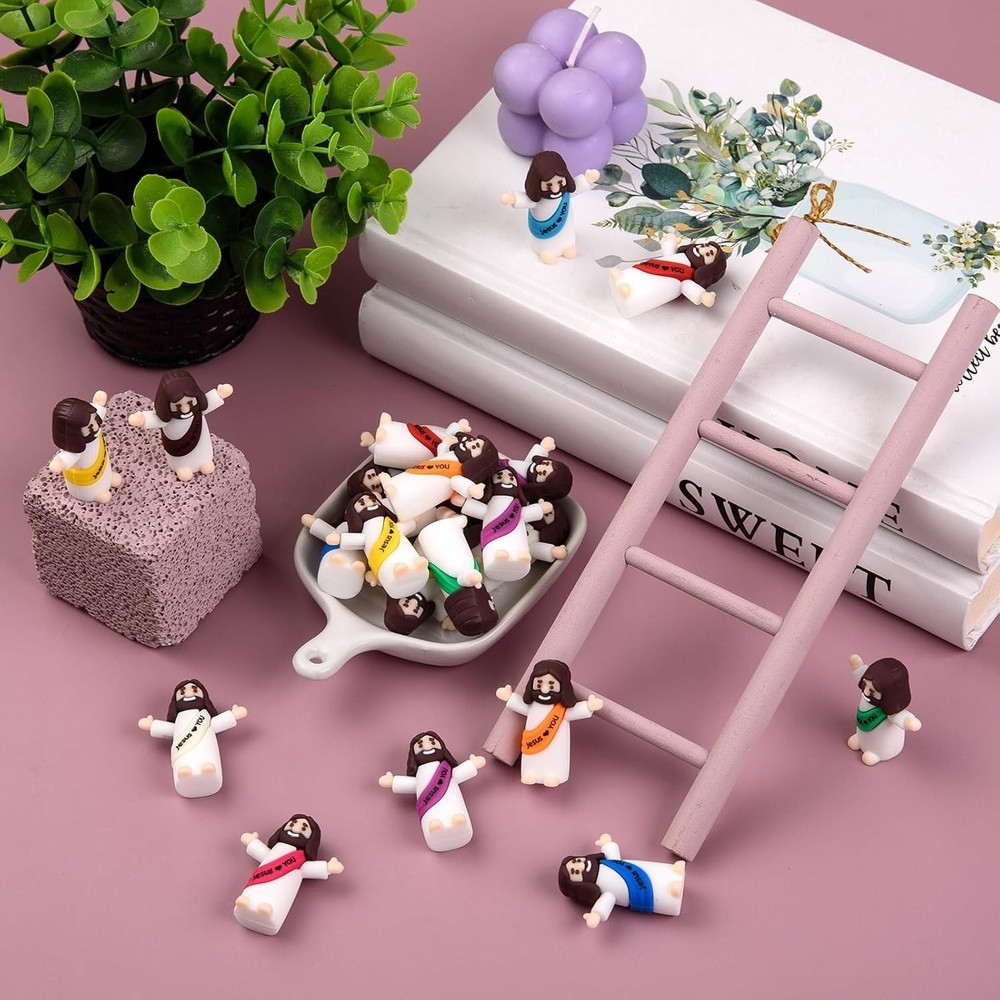 50-Pack Tiny Jesus Figurines - Perfect for Easter Celebrations & Sunday School