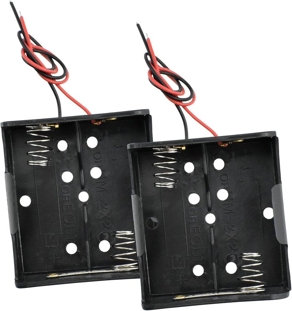 SDTC Tech 2-Pack 2X C Cell Battery Holder 3V C Size Battery Case Box with Wire L