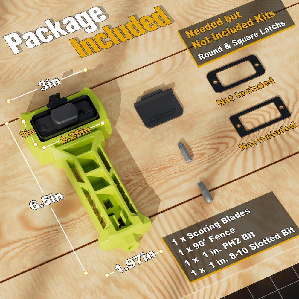 Door Latch Kit, Mortise Tool for Accurate Scoring and Green
