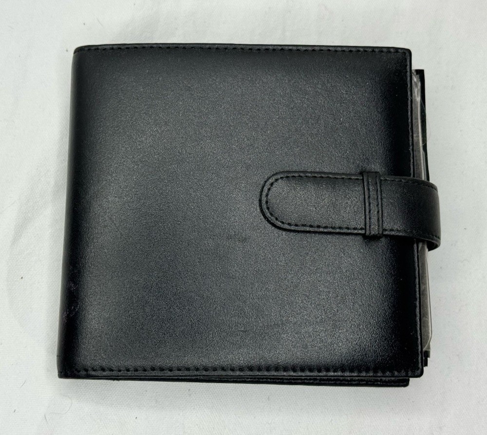 Eddie Bauer Black Leather 10 Disc CD Case Tab Closure