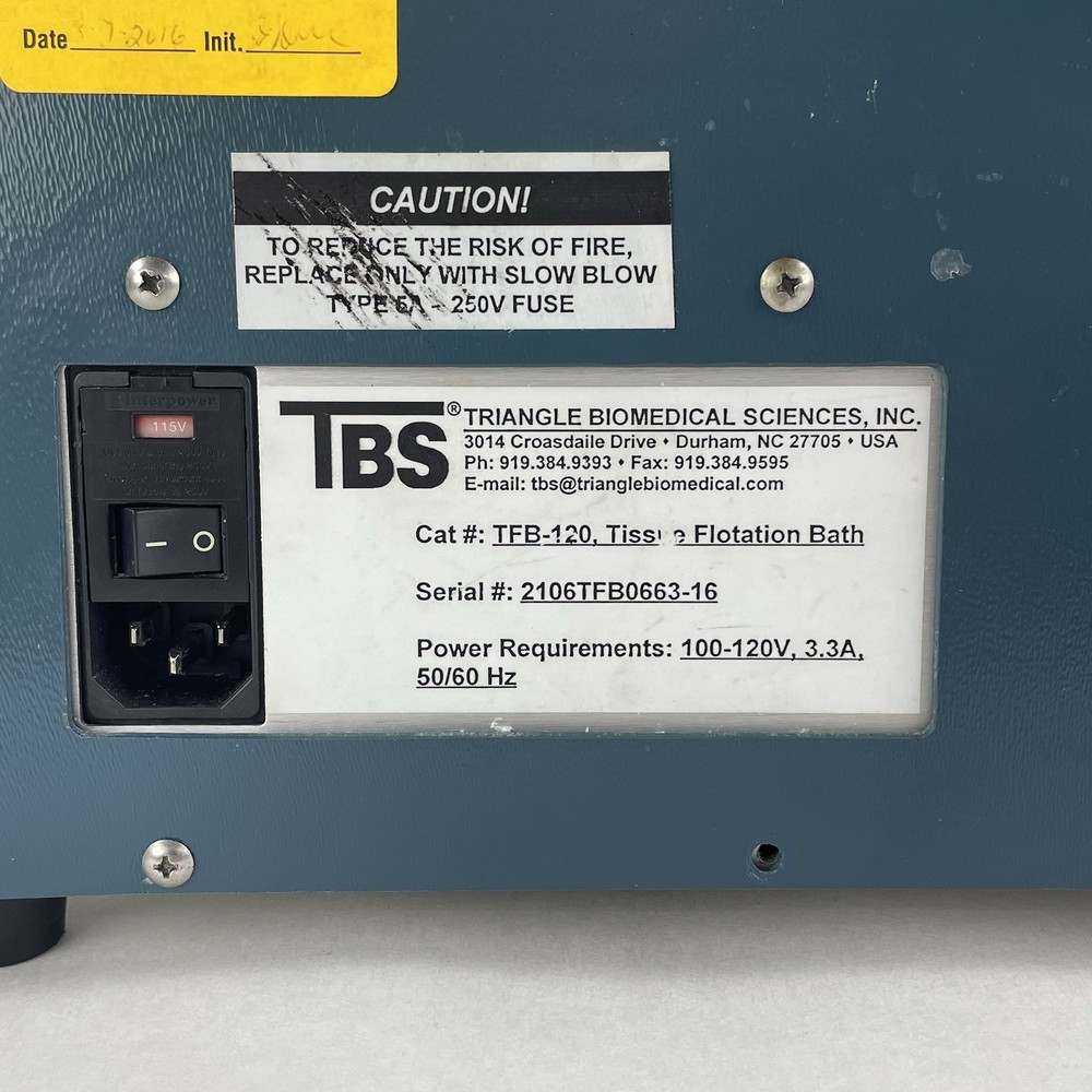 TBS TFB-120 Tissue Floatation Bath For Parts