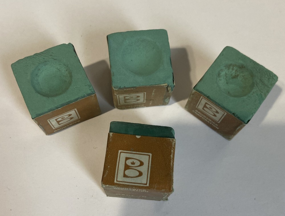 4 Pc Vintage Brunswick Green Pool Chalk