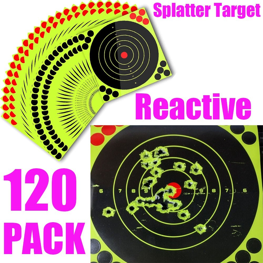 120x8" Shooting Target Rifle Gun Adhesive Stick Splatter Reactive Practice Range