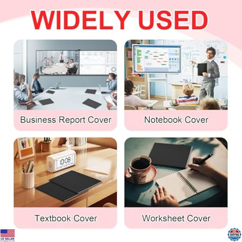 HOUYEE 100 Pack 16 Mil Poly Binding Covers,Sand Texture Binding Presentation