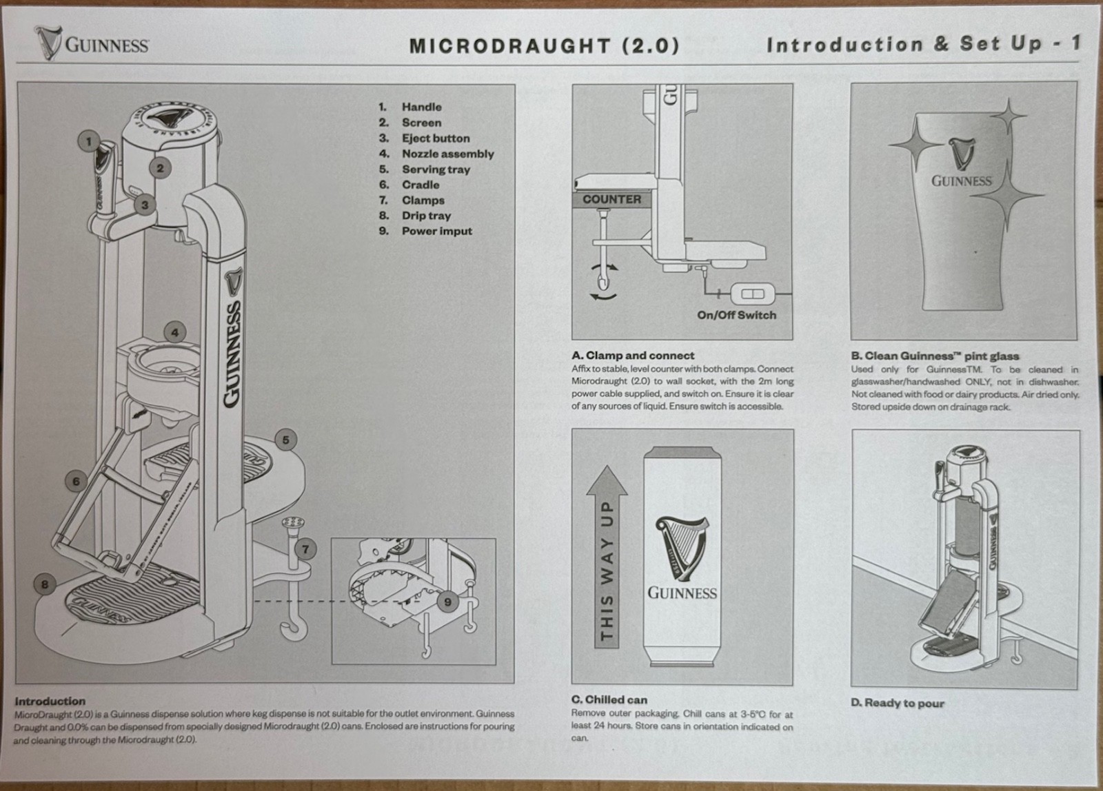Guinness MICRODRAUGHT 2.0 Edition Bar Beertender Guinness QR Serial Code, NEW