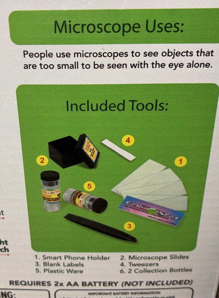 Art Creativity Kids Microscope Kit with LED Light 1200X Educational Toy