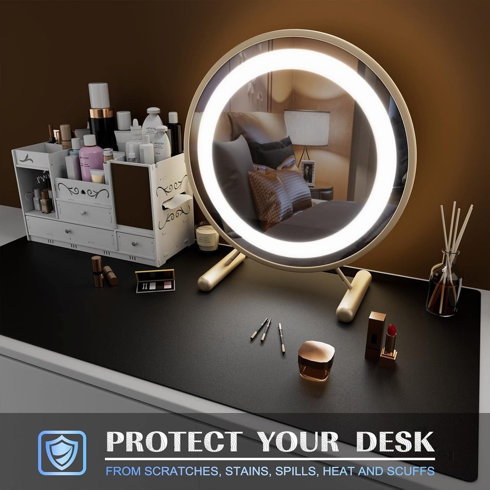 Small Office Leather Desk Mat, Mouse and Keyboard Pad, Computer and Laptop Ma...