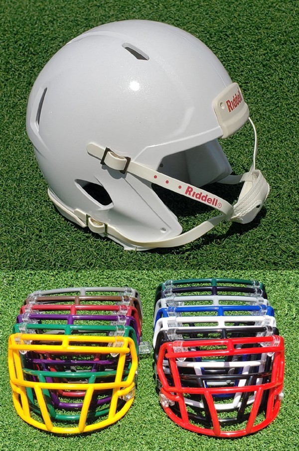 WHITE BLANK RIDDELL FOOTBALL MINI HELMET + MASK CHOICE AND CLIPS, NEW