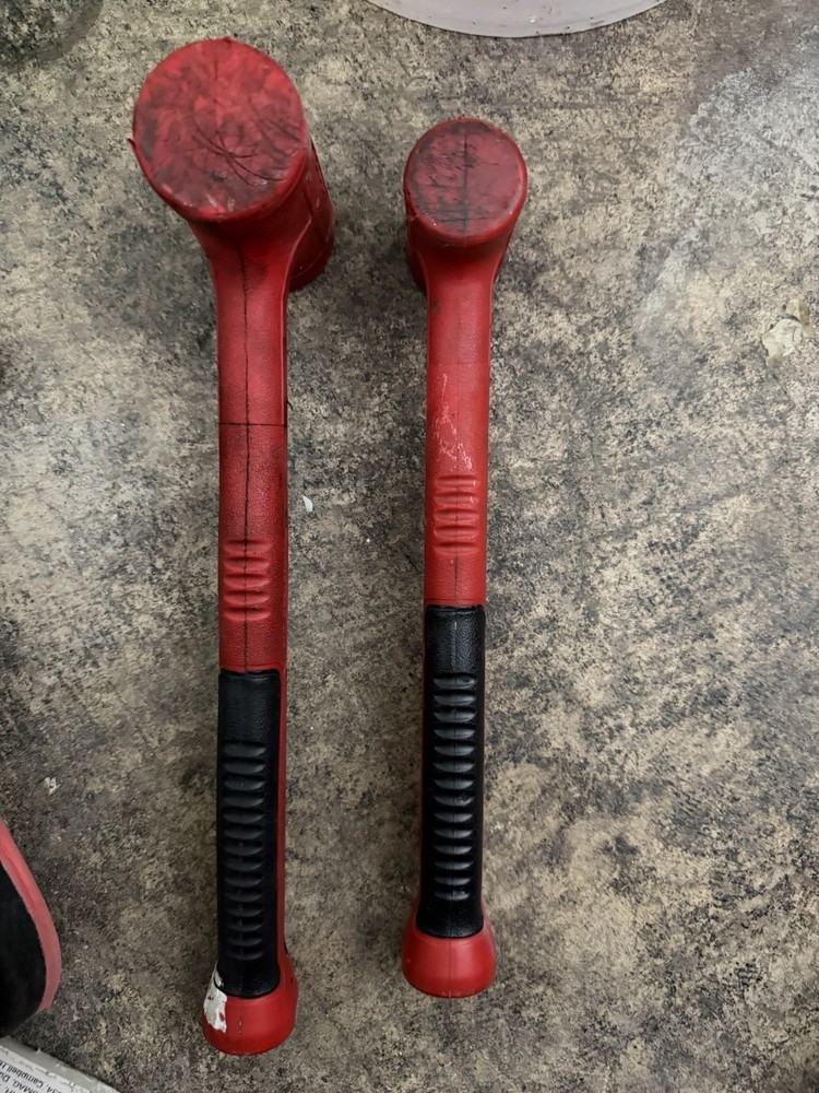 2 Snap On 32oz, 16oz Soft Grip Dead Blow Hammer (Red)