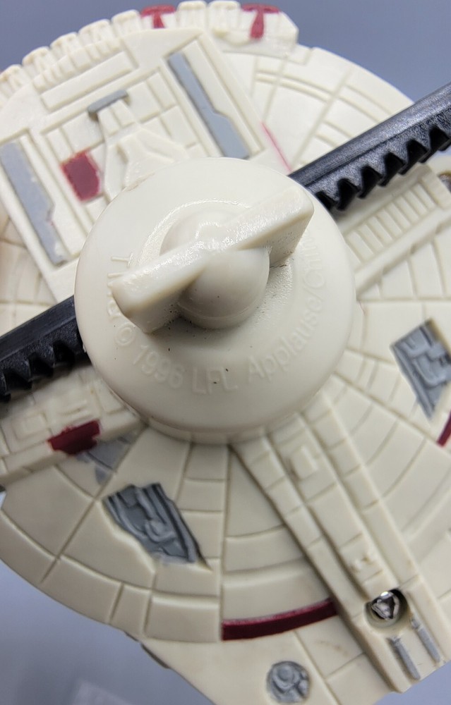 Set Of 2 Star Wars Millennium Falcon Pull String Spinning Top Toy Applause