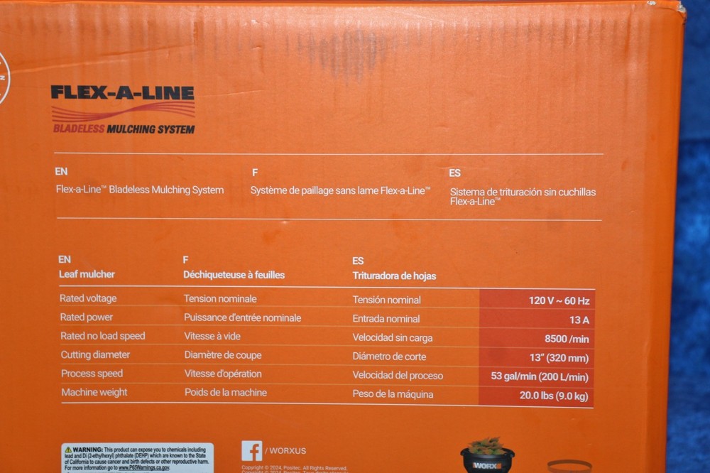 Worx 13 Amp Electric Leaf Mulcher 100% Authentic NEW