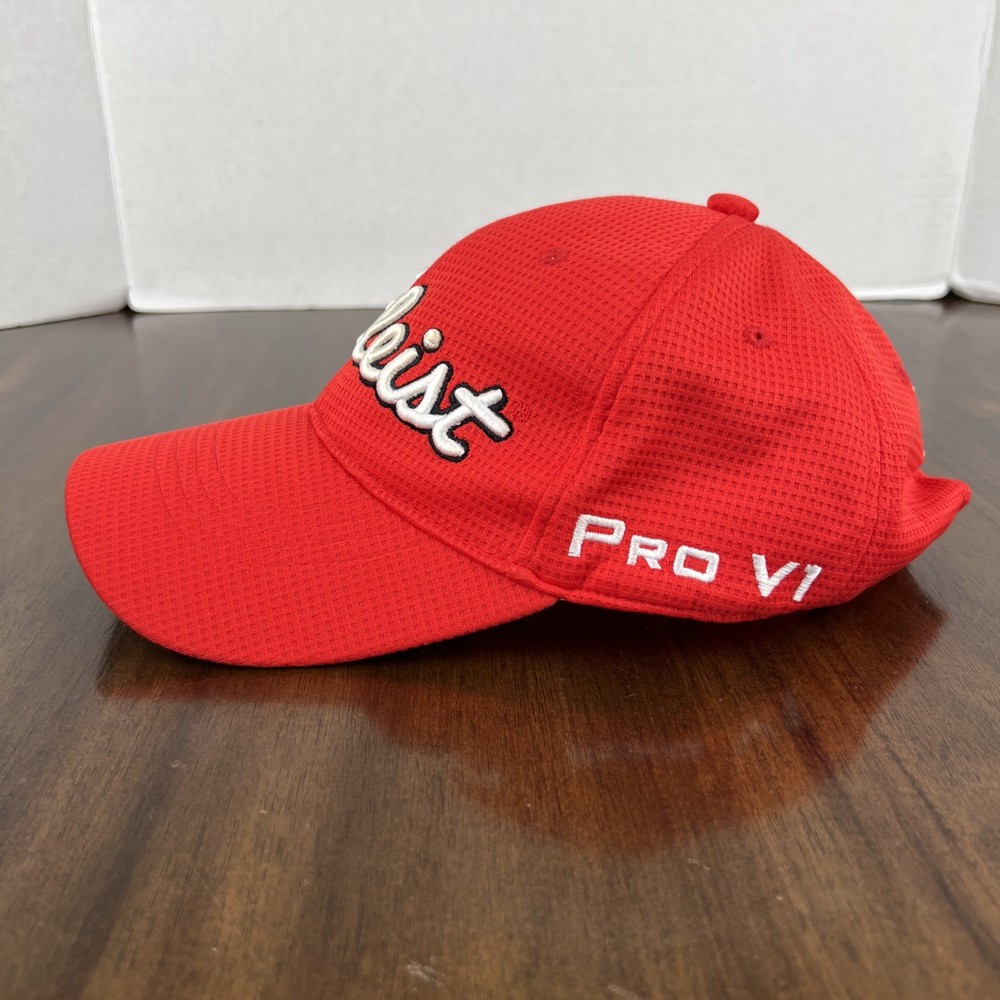 Titleist Golf Hat Pro V1 Adjustable Red OSFA Athletic Baseball Cap