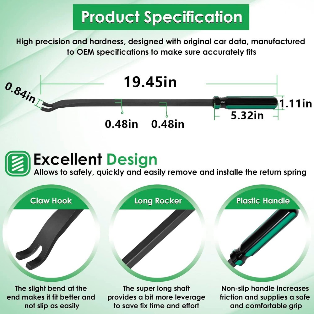Brake Return Spring Tool for Large Trucks & Trailers for S-cam Return Spring