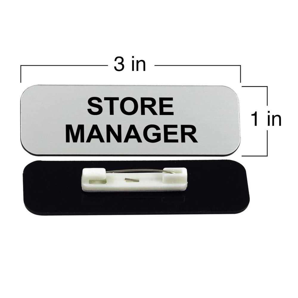 Store Manager 1 x 3" Name Tag/Badge, (3 Pack)