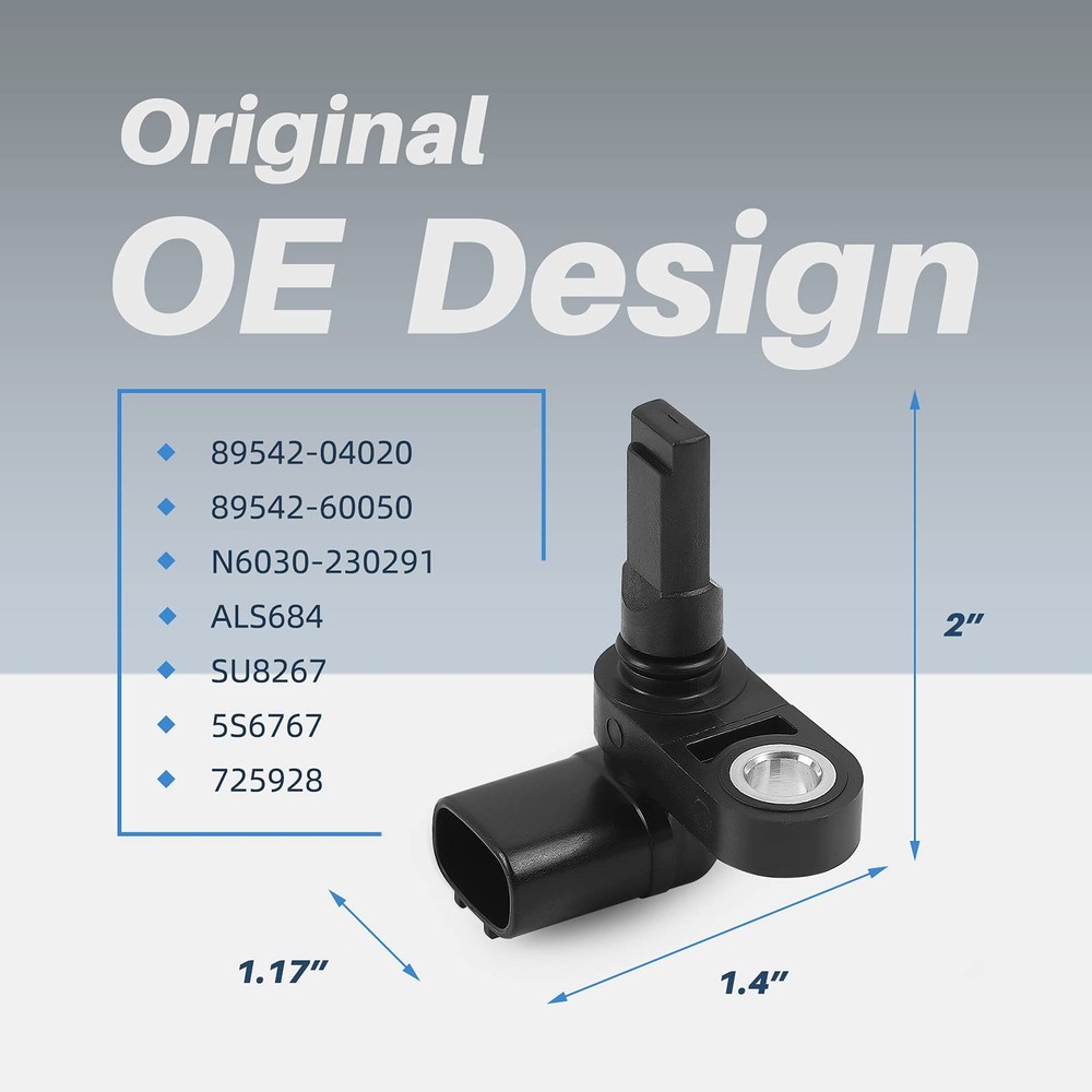2pcs ABS Wheel Speed Sensor Front Rear Right Left 89542-04020, Replacement fo...