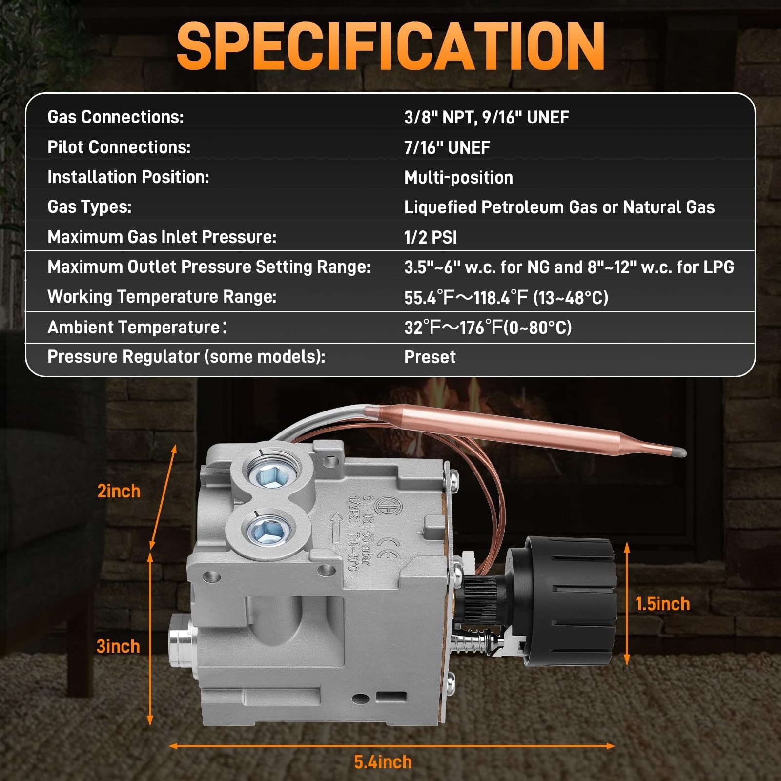 098237-08 SIT 630 Eurosit Gas Control Valve Kit for Desa Gas Log Fireplace