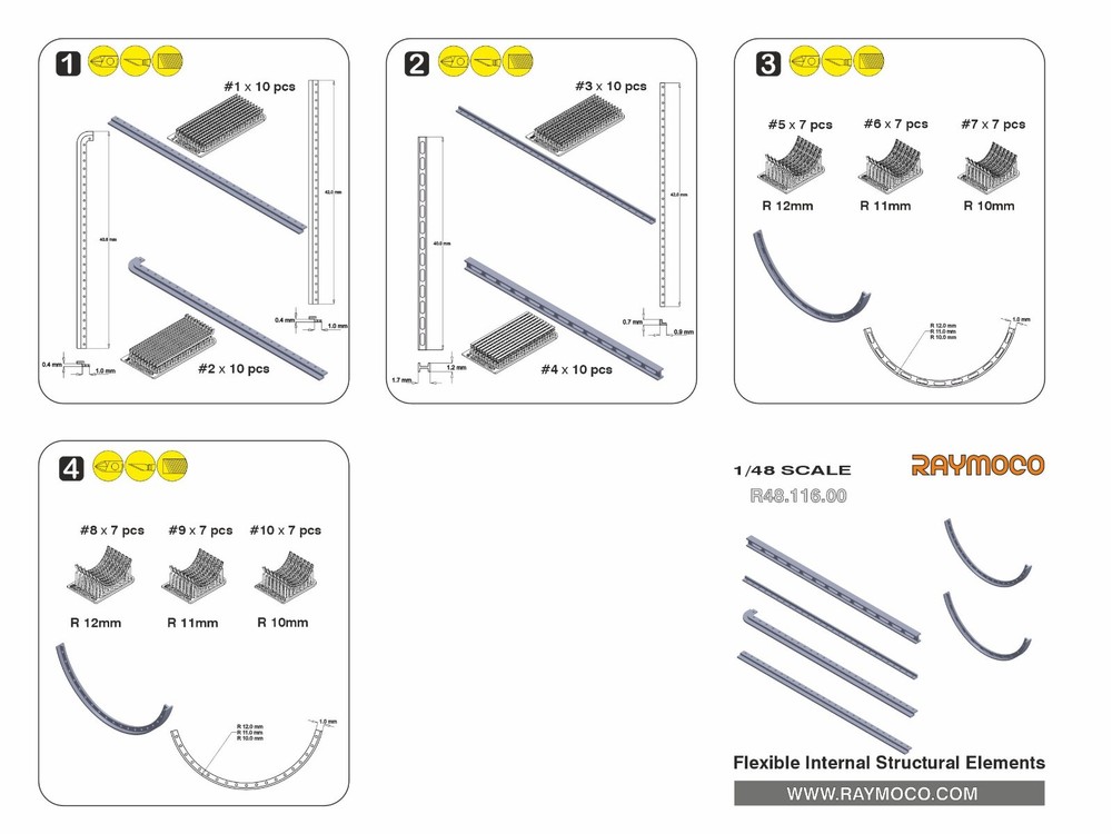 RAYMOCO R48.116.00 1/48 Flexible Internal Structural Elements.