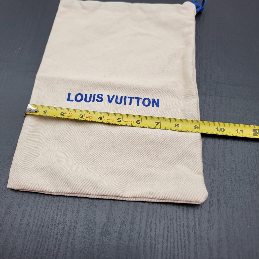 Louis Vuitton Canvas Drawstring Dust Bag Beige Blue Logo Storage Pouch