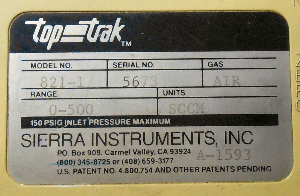 SIERRA INSTRUMENTS TOP-TRAK 821-1 Inline Digital Air Flow Meter