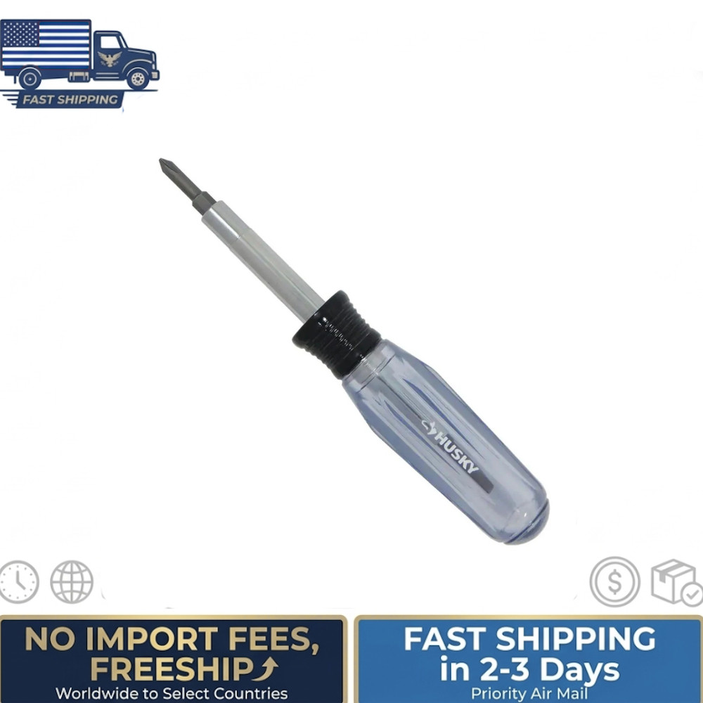 NEW Husky 6-in-1 Screwdriver with Interchangeable Bits