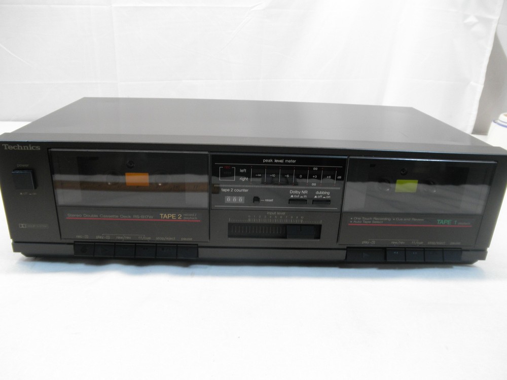 Technics RS-B17W Double Cassette Tape Deck 1-Touch Record Tested, Working