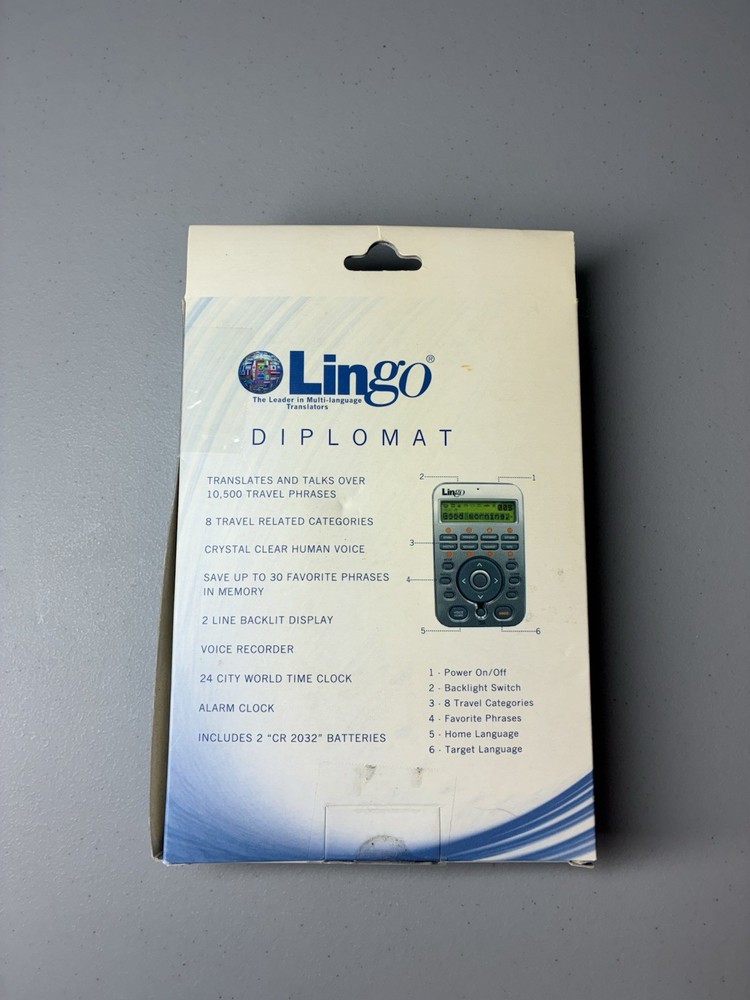 Lingo 15-Language Talking Phrase Translator Voice Recorder Backlit TTD-15