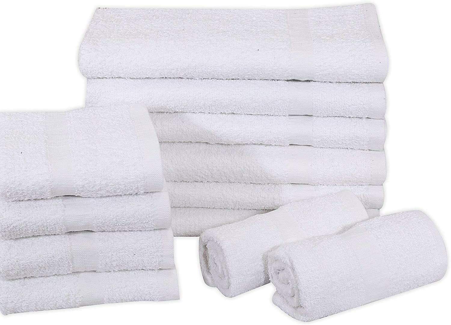 Bulk Pack of 60 Hand Towel Set 16x27 Cotton Blend Salon Gym Spa Hotel Use Towels