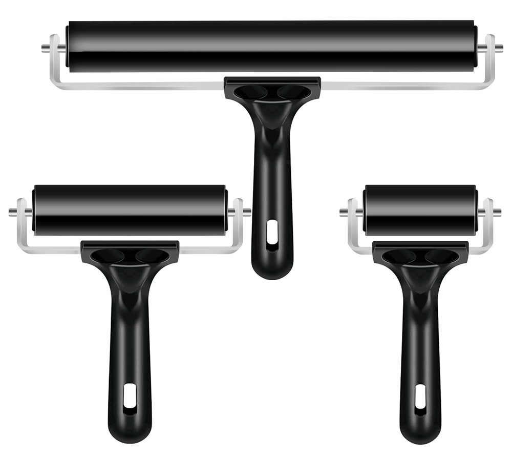 3 Pack Brayer Rollers Vinyl Rubber Roller for Cricut Maker Printing Inking