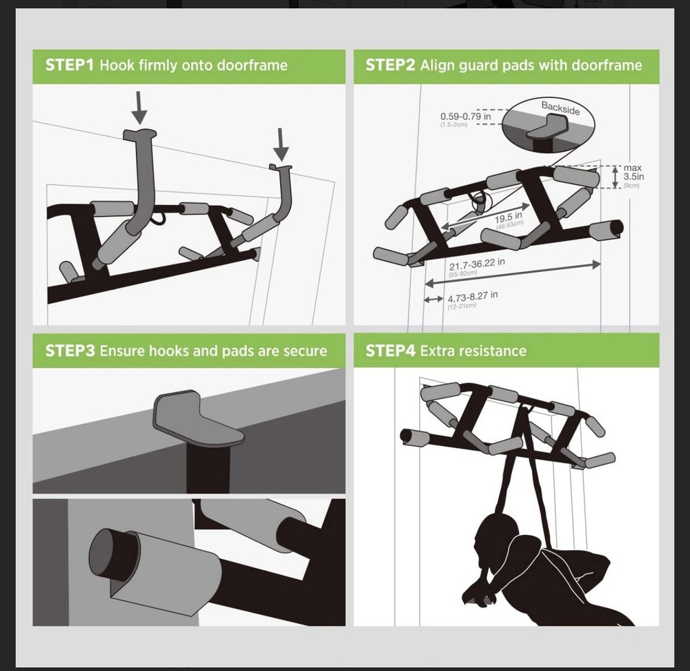 2026 Upgrade Multi-Grip Pull Up Bar with Smart Larger Hooks Technology - USA ...