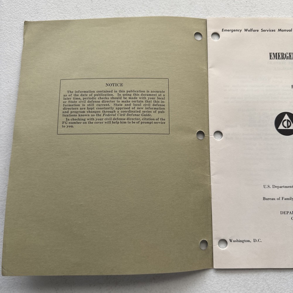 Emergency Feeding, Emergency Welfare Services Manual June 1966