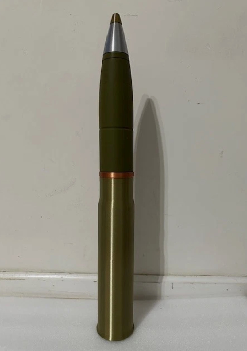 Sherman Tank M48 75mm H.E 3D Printed Display Model Shell with Fuse