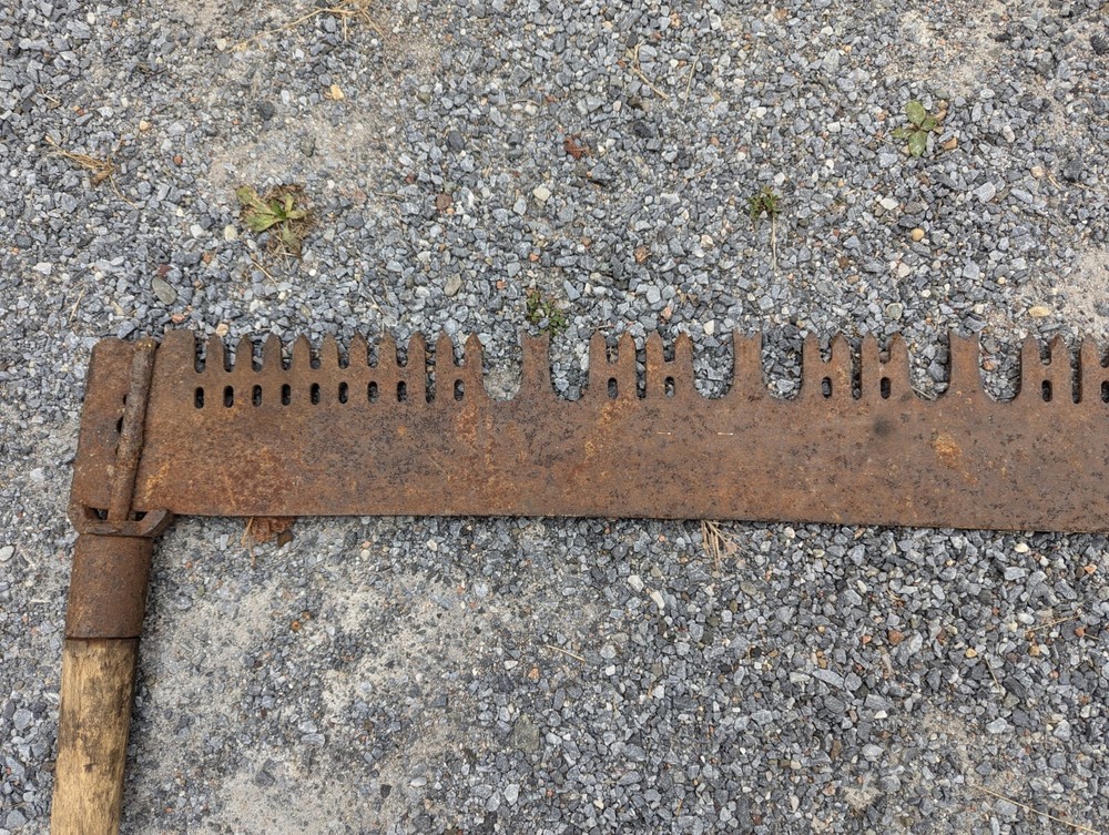Antique 54.5" 2 Person Saw Missing One Handle