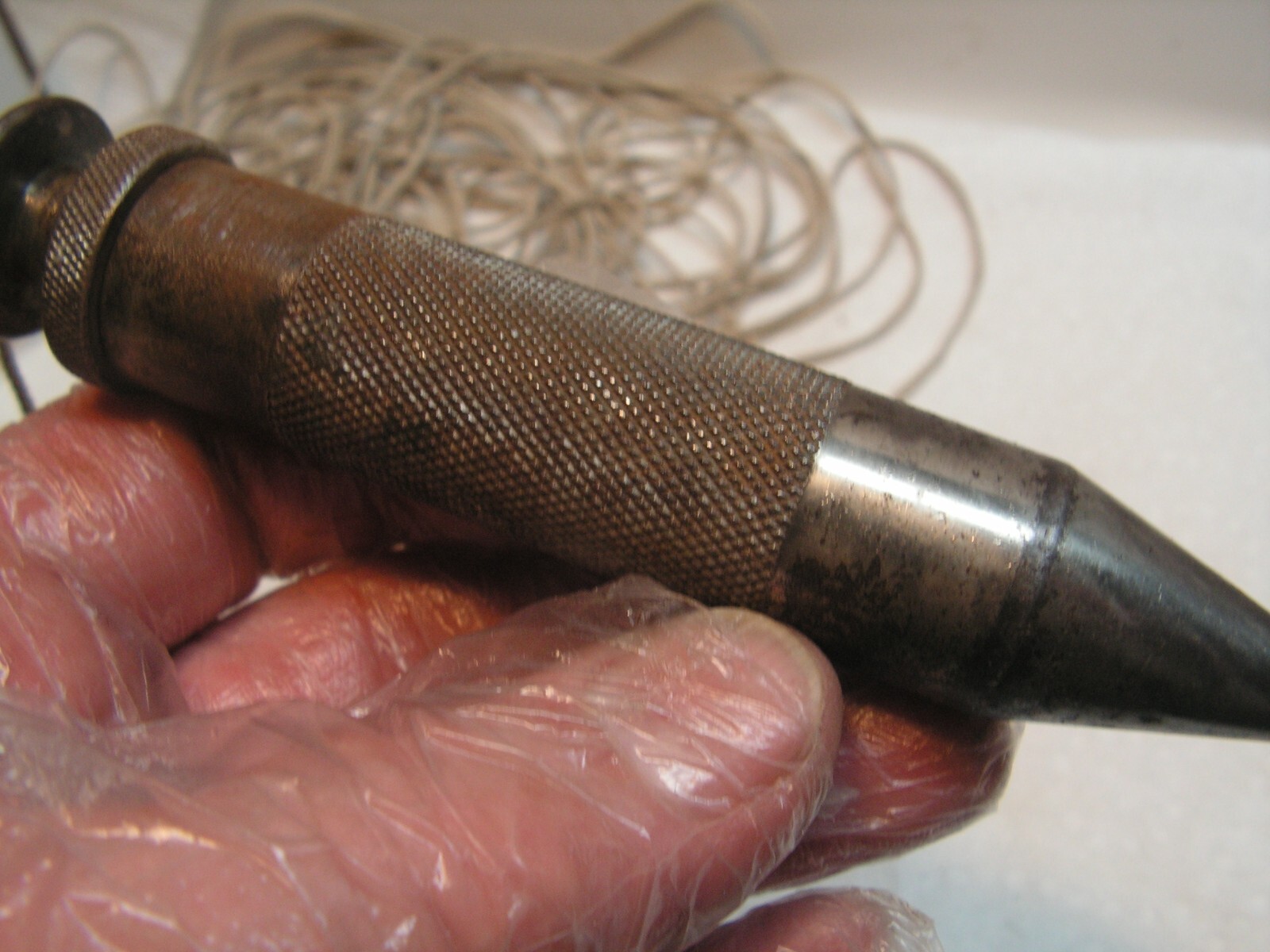 EMPTY NO MERCURY Vintage L.S. Starrett No. 87 Plumb Bob With Cord 27'