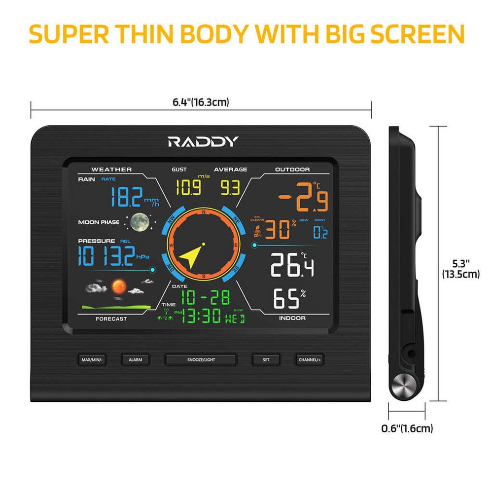 Raddy WF-100C Lite Weather Stations | Wireless | Temperature | Humidity