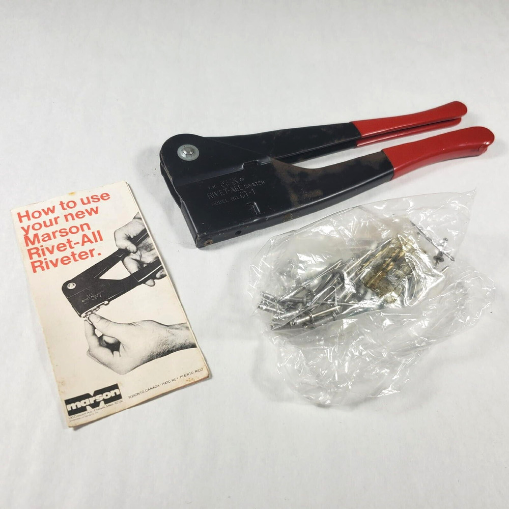 Marson Rivet-All Riveter Pop Rivet Gun Model No. CT-1 + Rivets & Instructions