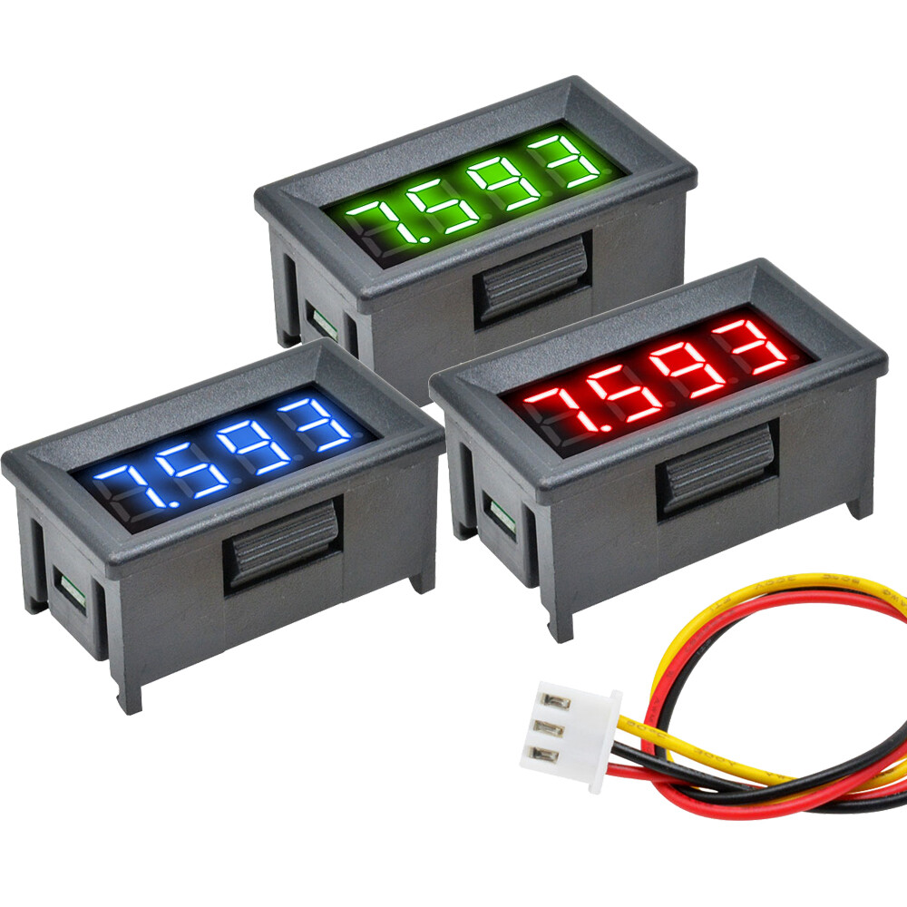 DC 0-100V 0.36"LED Display 3-wire Voltmeter Voltage Meter Panel Red/Blue/Green