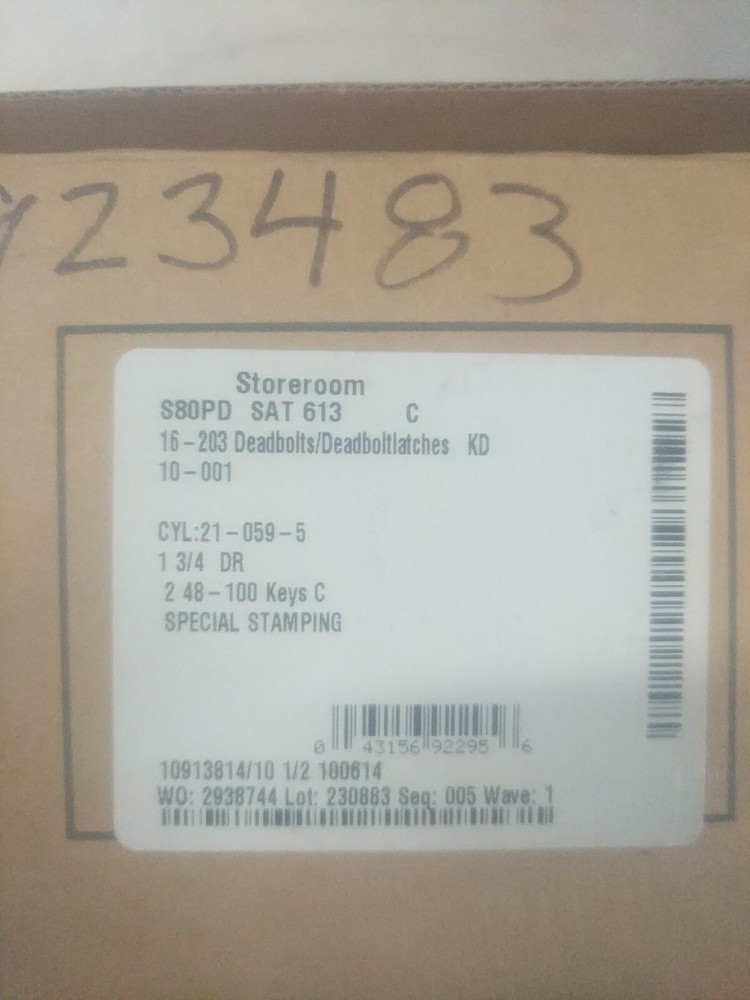 SCHLAGE S80PD SAT 613 C  STOREROOM LOCK Locksmith