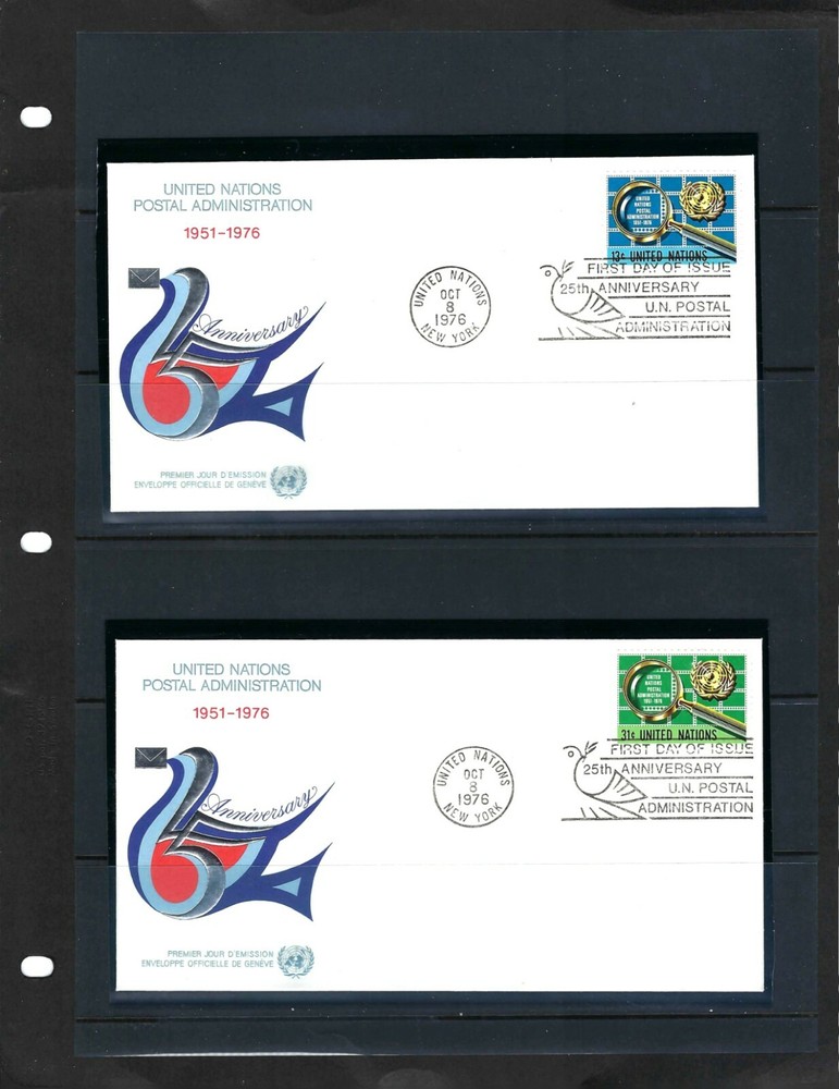 1976 25th Anniversary FDC's - Matched Corner Blocks/Singles - Mint - (2050)
